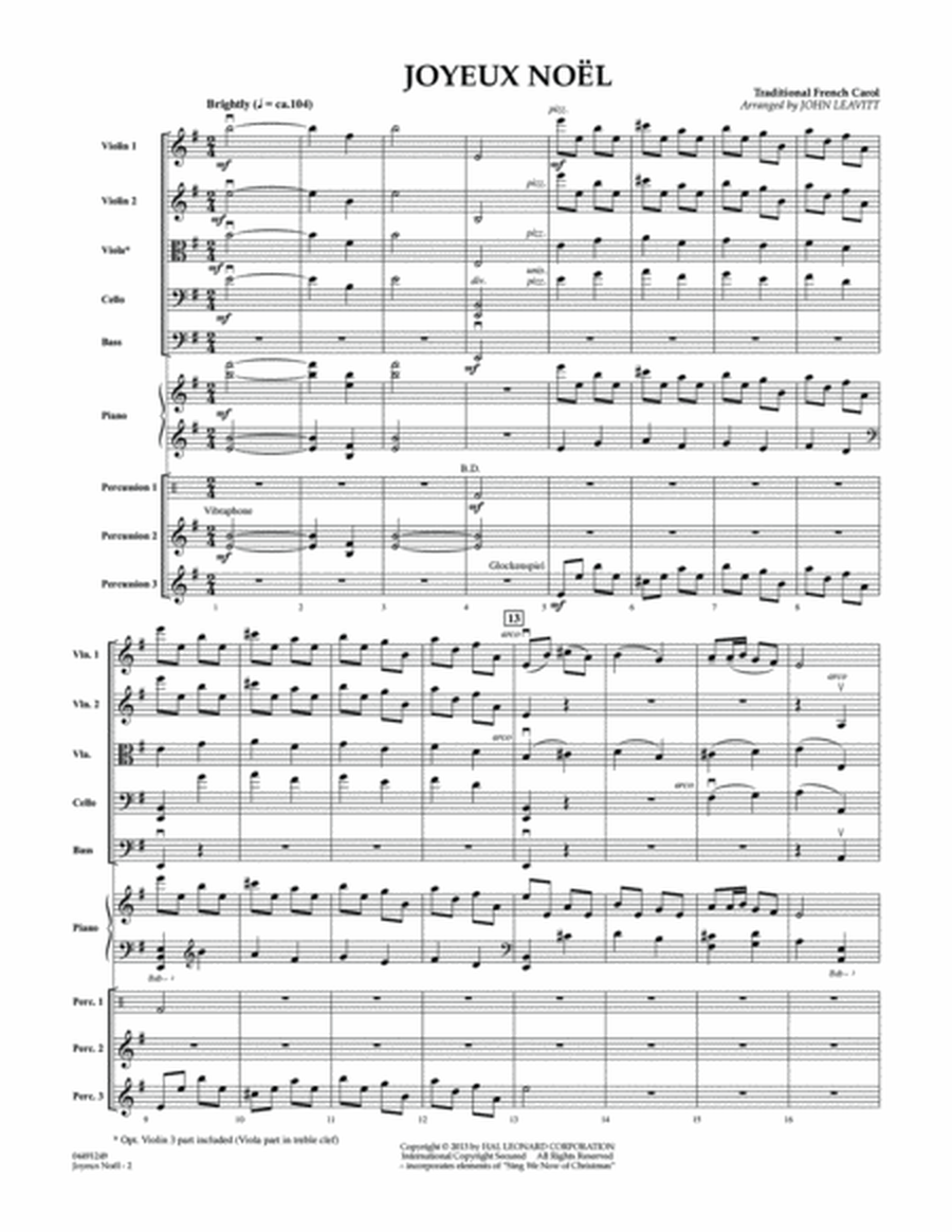 Joyeux Noel - Conductor Score (Full Score)