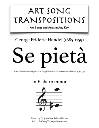 HANDEL: Se pietà (transposed to F-sharp minor)