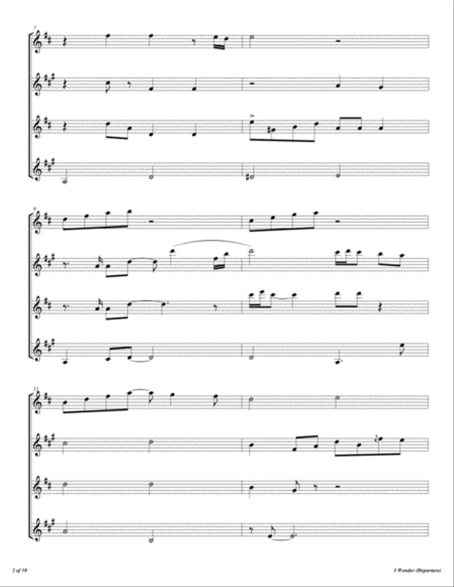 I Wonder (departure) Woodwind Quartet scores gallery preview page 3