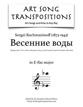 Book cover for RACHMANINOFF: Весенние воды, Op. 14 no. 11 (transposed to E-flat major, "Spring waters")