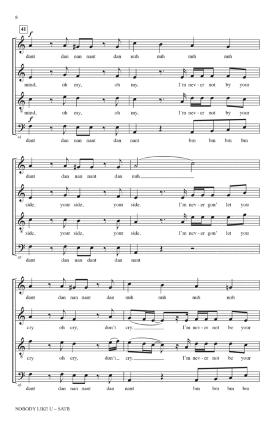 Nobody Like U (from Turning Red) (arr. Deke Sharon) 4-Part scores gallery preview page 7
