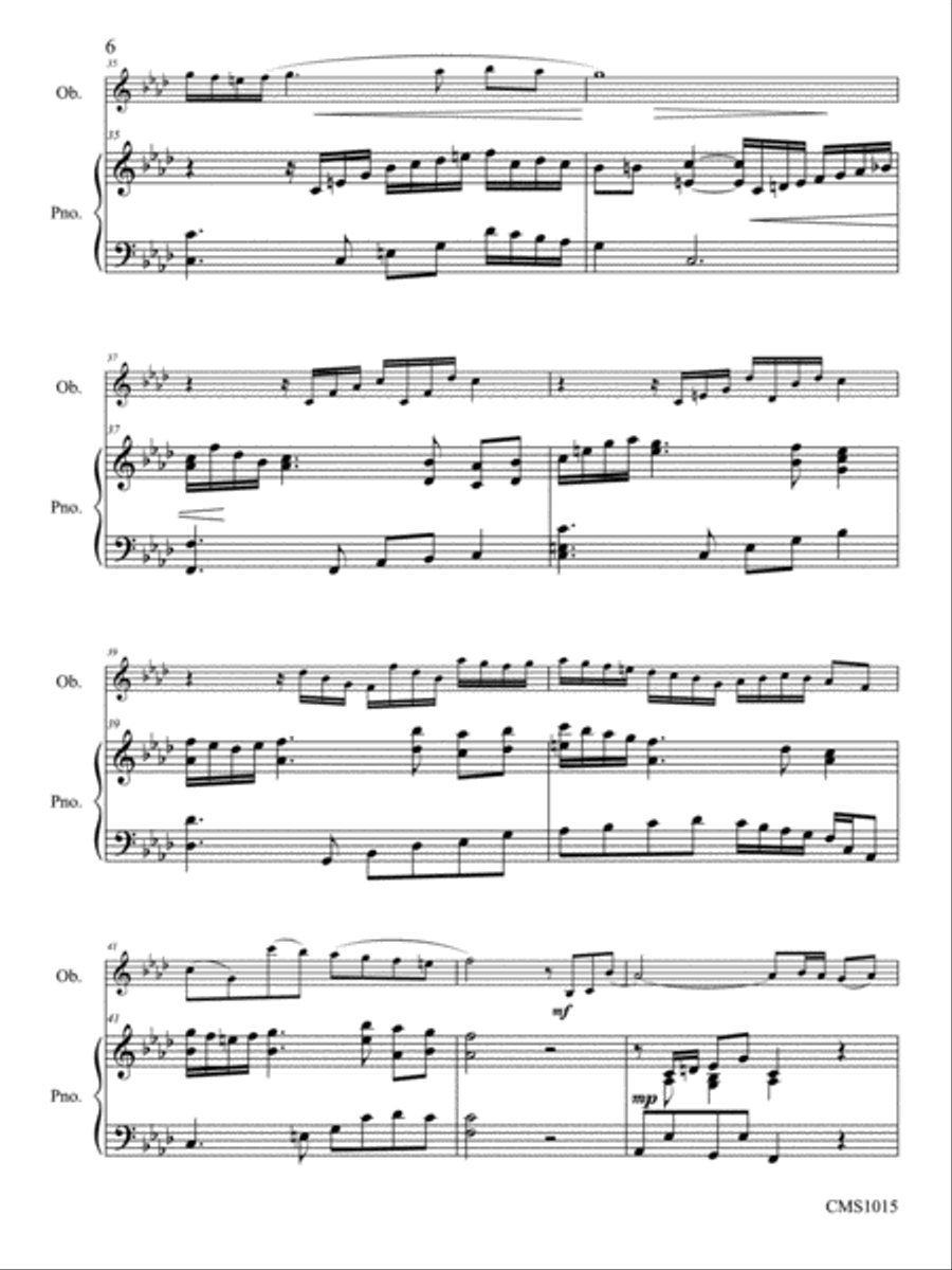 Three Pieces for Oboe and Piano Piano Accompaniment scores gallery preview page 4