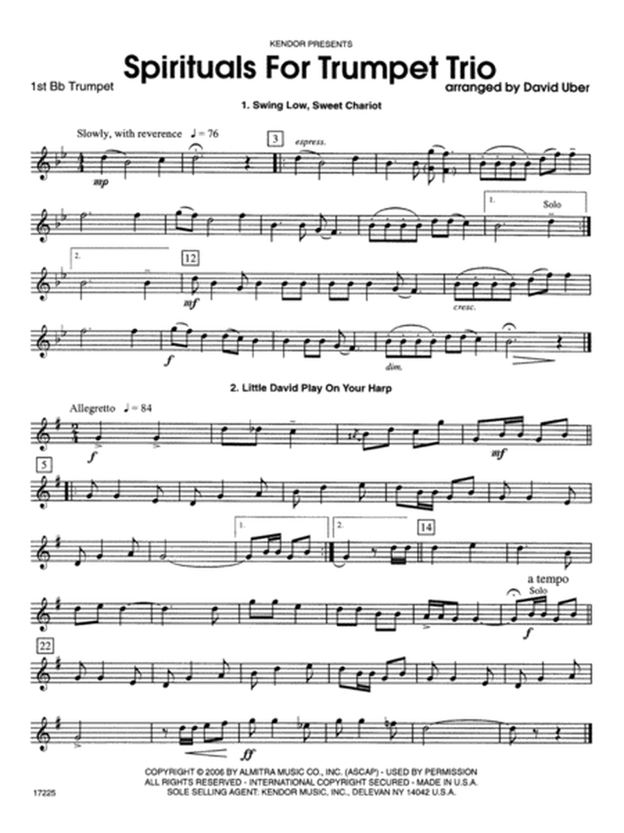 Spirituals For Trumpet Trio - 1st Bb Trumpet