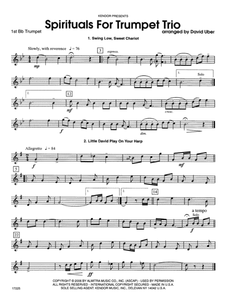 Spirituals For Trumpet Trio - 1st Bb Trumpet
