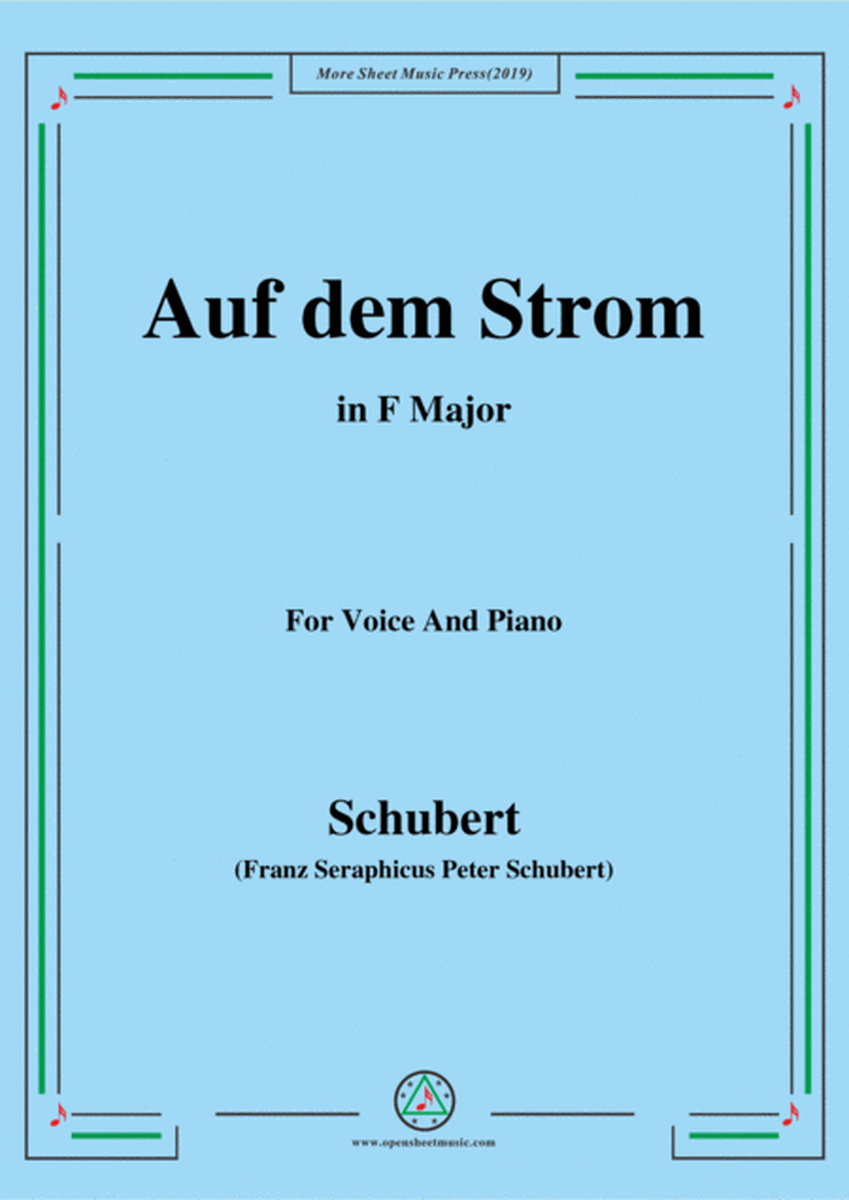 Schubert-Auf dem Strom,Op.119,in F Major,for Voice&Piano image number null