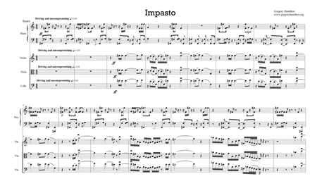 Impasto - Quartet for Piano, Violin, Viola and Cello image number null