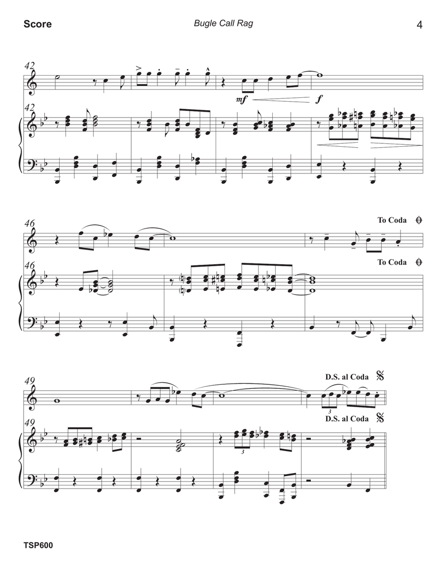 BUGLE CALL RAG - TRUMPET SOLO with Piano Accompaniment B-Flat Trumpet scores gallery preview page 4