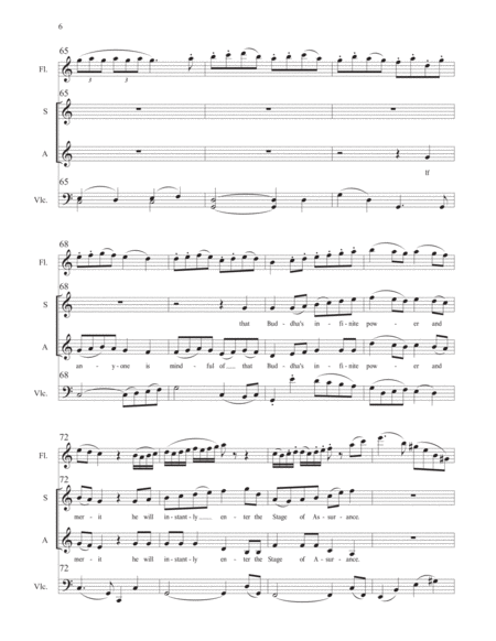 The Path of Easy Practice: A Buddhist Motet for Soprano, Alto, Flute and Cello [Score and Parts] image number null