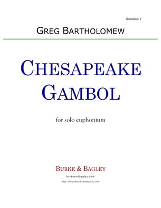 Book cover for Chesapeake Gambol for solo euphonium
