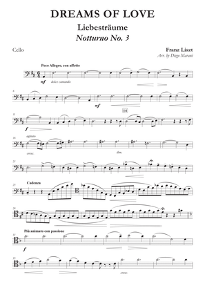 Book cover for Dreams of Love No. 3 for Cello and Piano