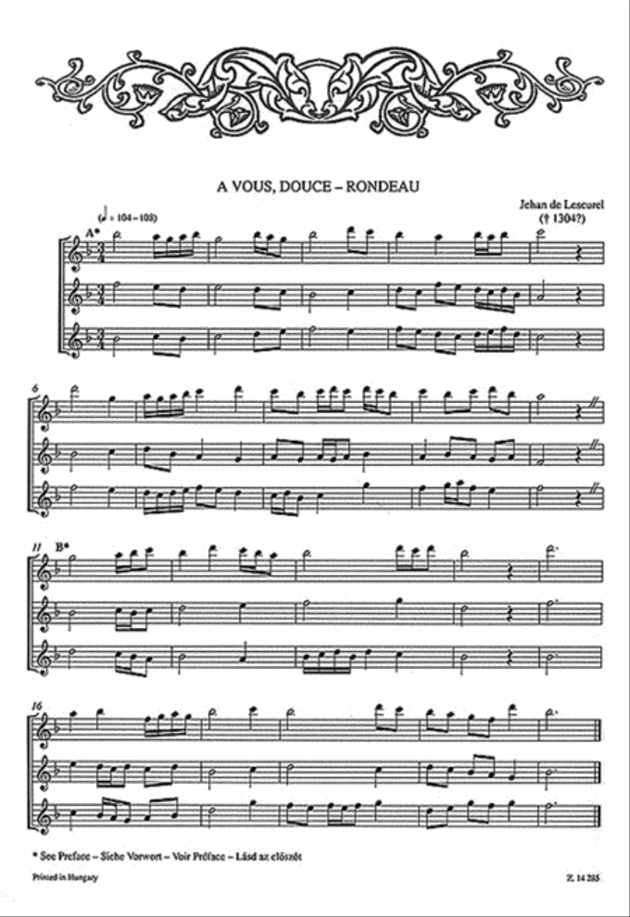Chamber Music for Three Treble Recorders from the 14th-18th Centuries Alto Recorder scores gallery preview page 3