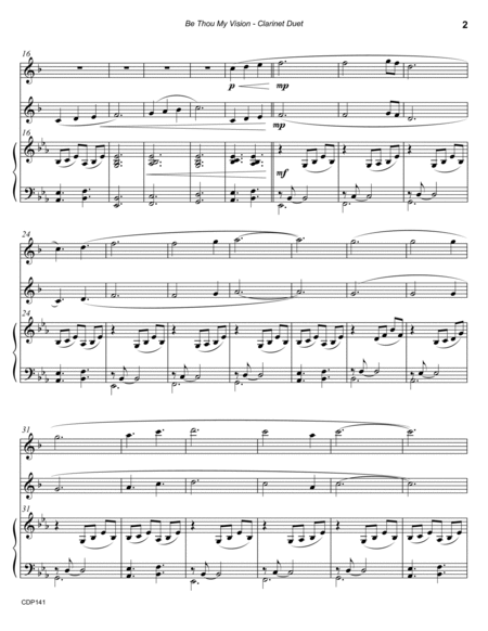 BE THOU MY VISION - CLARINET DUET with Piano Accompaniment image number null