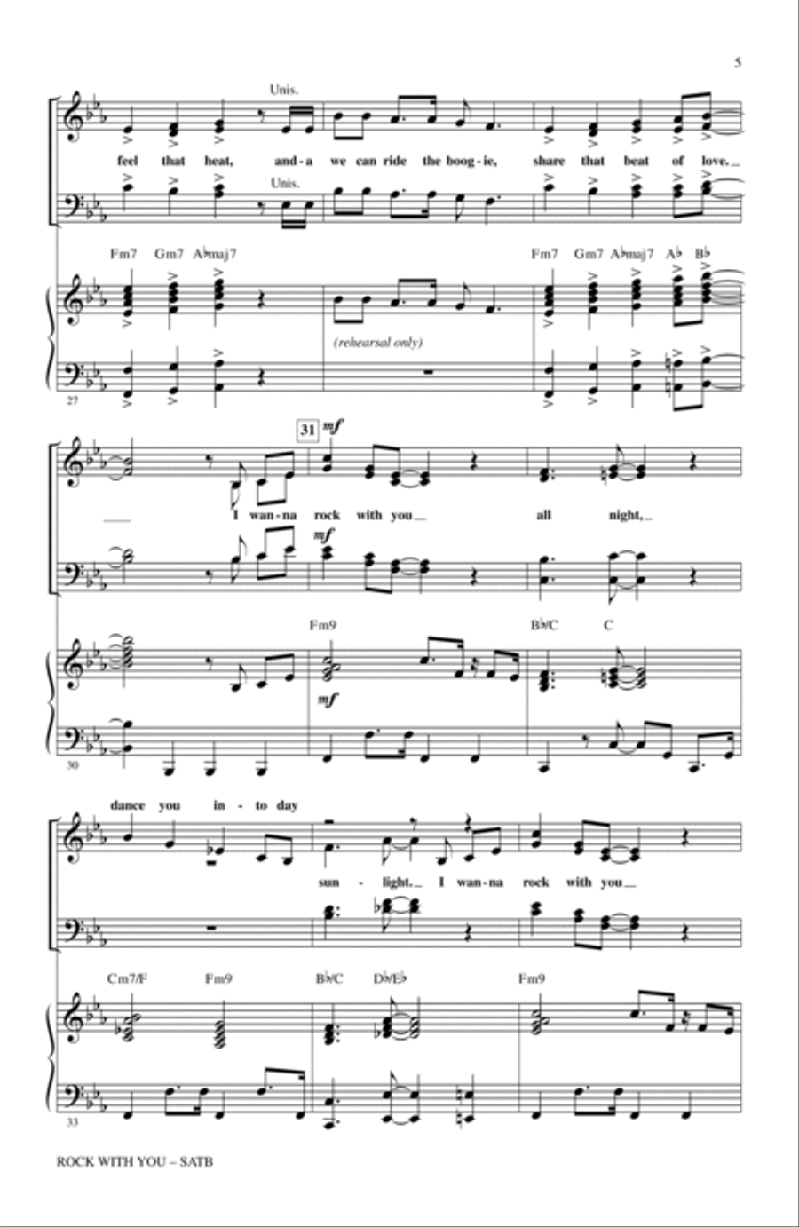 Rock With You - A Tribute to Michael Jackson (Medley) 4-Part scores gallery preview page 4