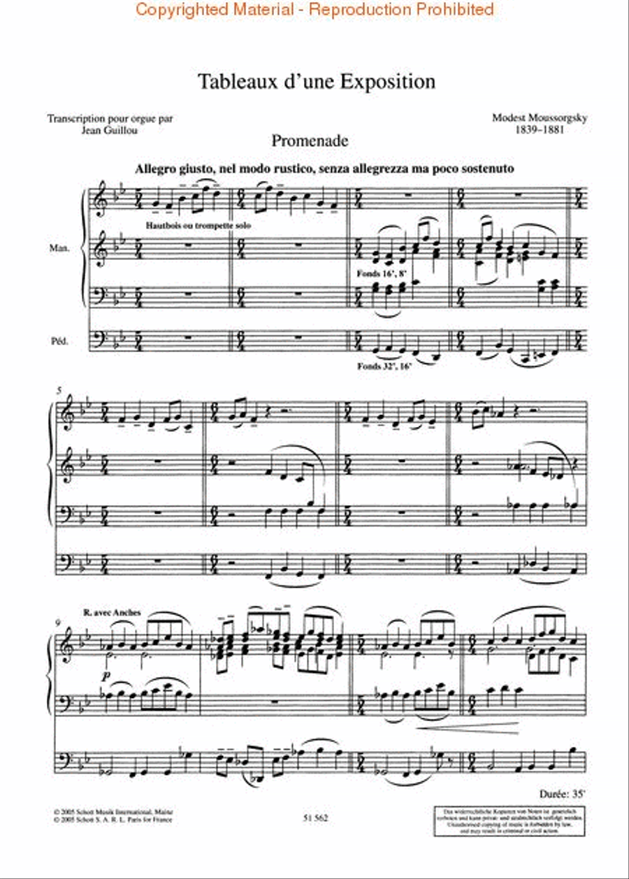 Tableaux d'une Exposition (Pictures at an Exhibition) Organ scores gallery preview page 2