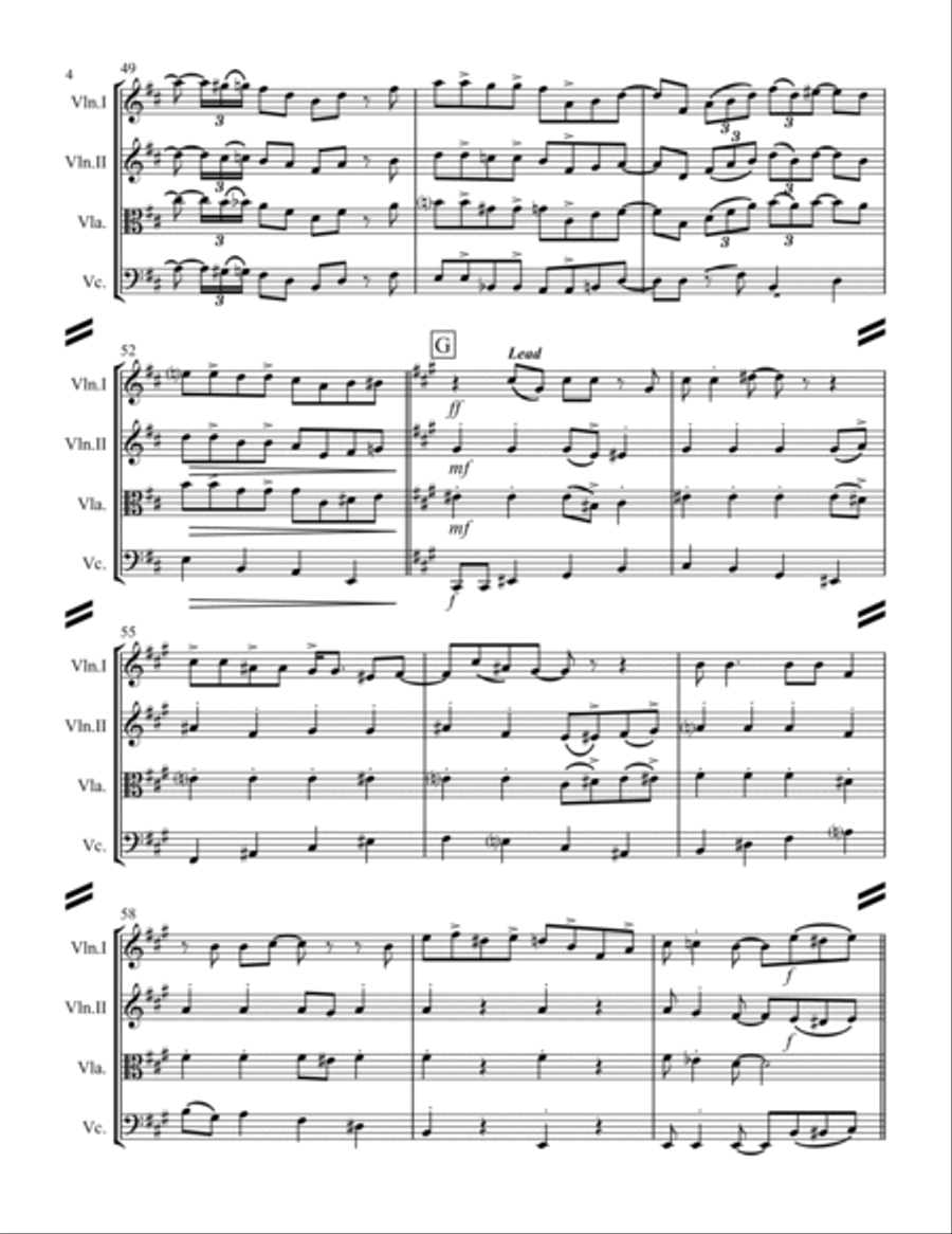 Santa Baby String Quartet scores gallery preview page 5