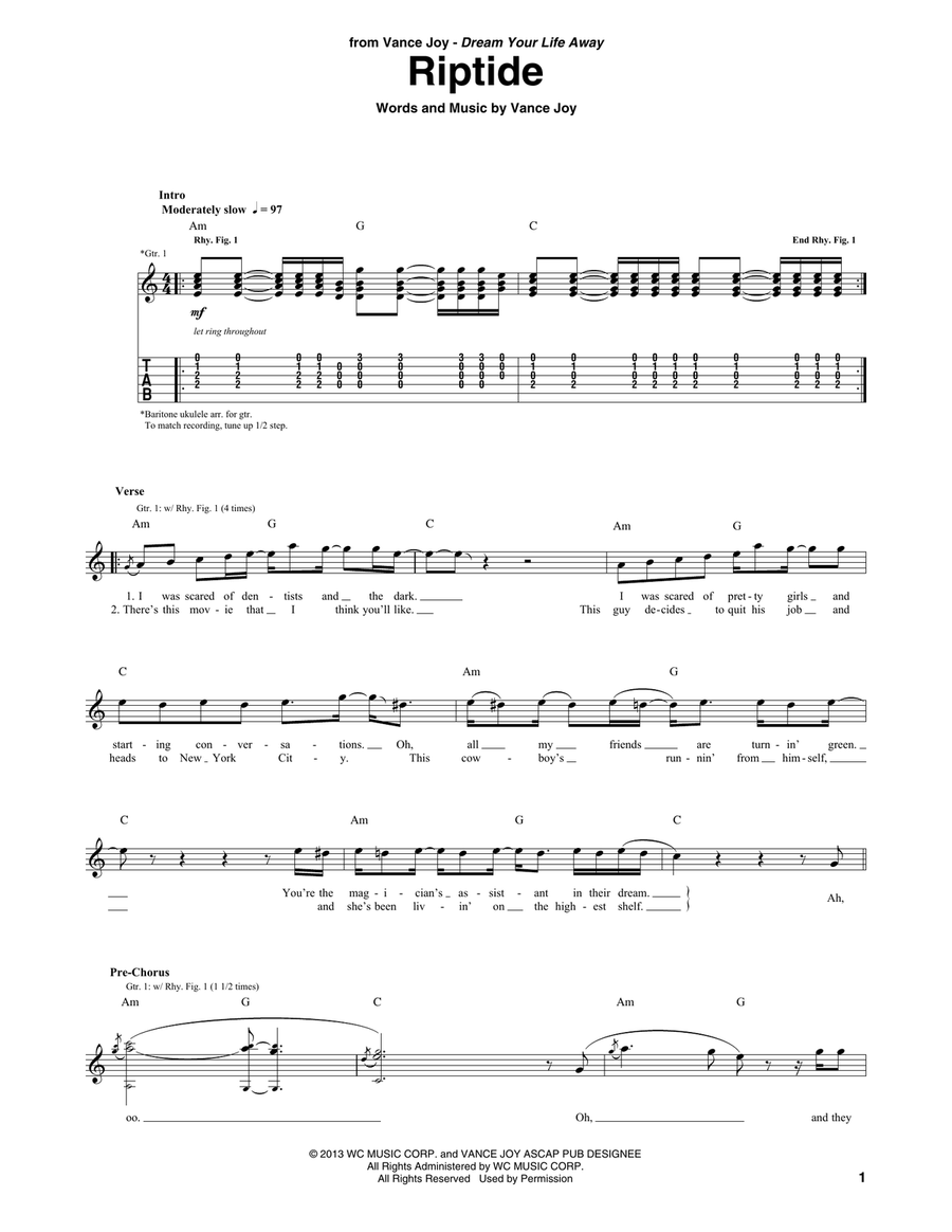 Riptide Acoustic Guitar scores gallery preview page 1