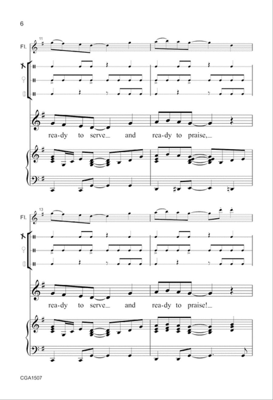 Come with a Grateful Heart Unison Choir scores gallery preview page 6