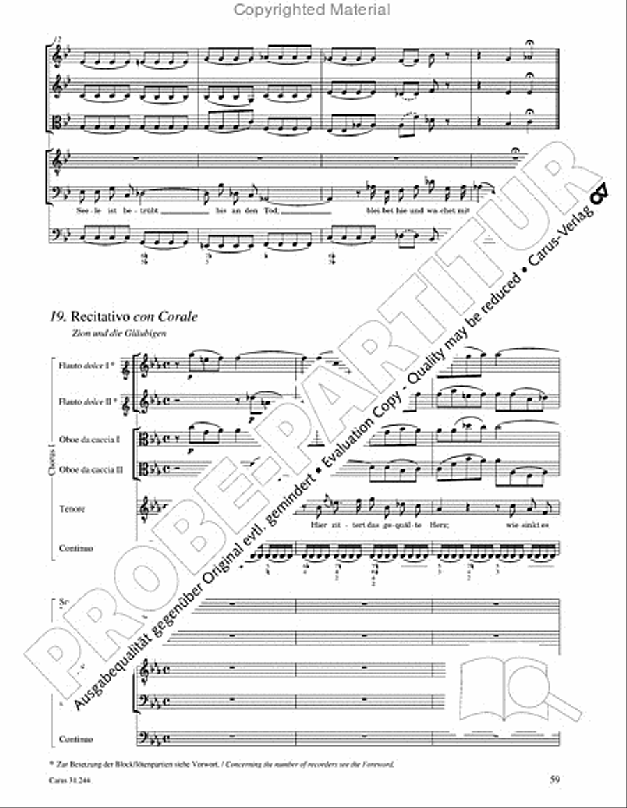 St. Matthew Passion (Matthaus-Passion) 4-Part scores gallery preview page 61