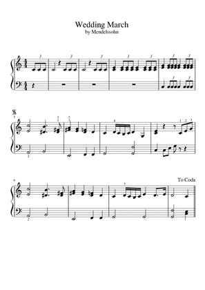 Wedding March (Mendelssohn) - Early Intermediate Piano Sheet Music