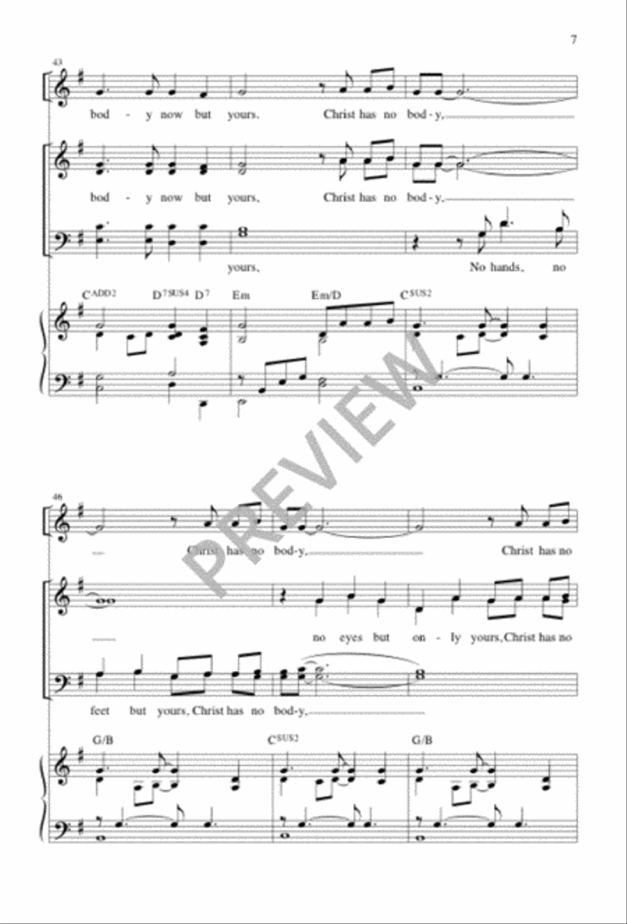 Christ Has No Body Now but Yours 4-Part scores gallery preview page 7