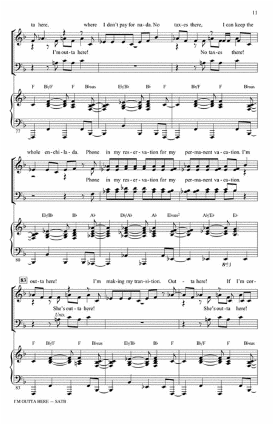 I'm Outta Here 4-Part scores gallery preview page 3