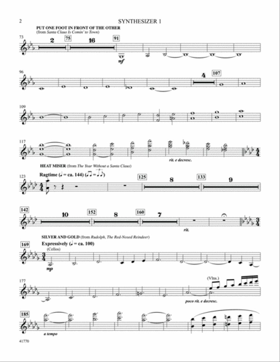 Cartoon Christmas: Synthesizer 1 Part scores gallery preview page 2