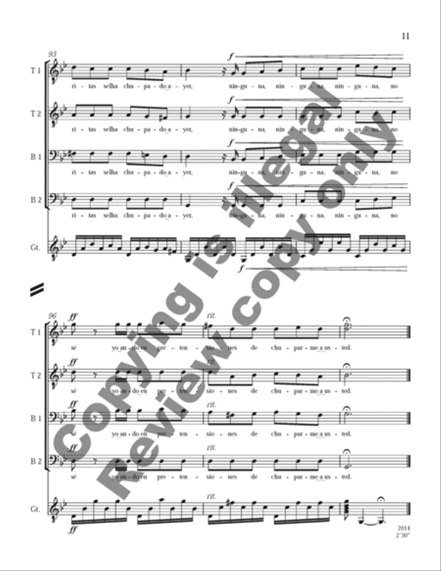 Three Mexican Folk Songs: 2. La Bruja TTBB scores gallery preview page 21