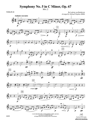 Symphony No. 5 in C Minor, Op. 67: 2nd Violin