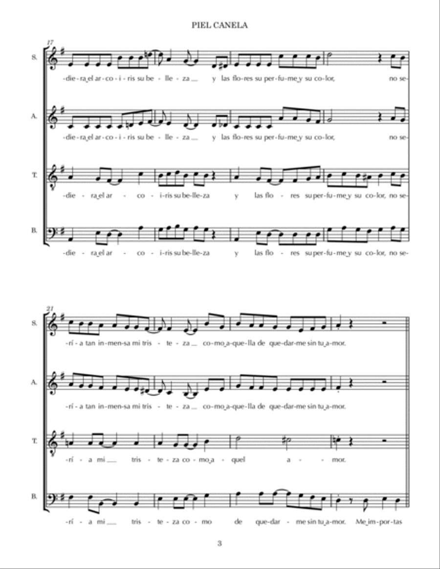 Piel Canela 4-Part scores gallery preview page 3