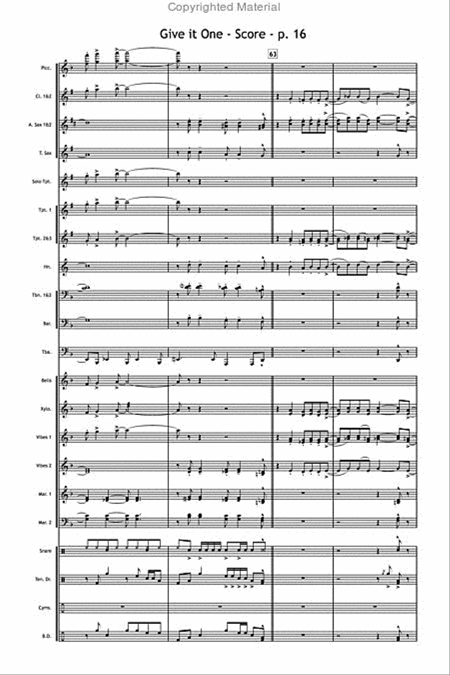 Give It One Give It One Marching Band scores gallery preview page 16