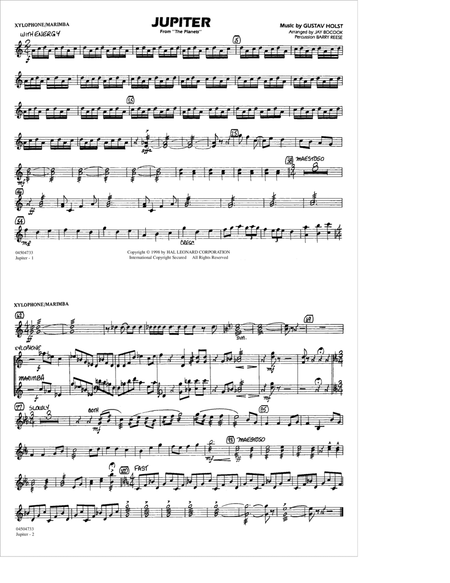 Jupiter (from "The Planets") - Xylophone/Marimba