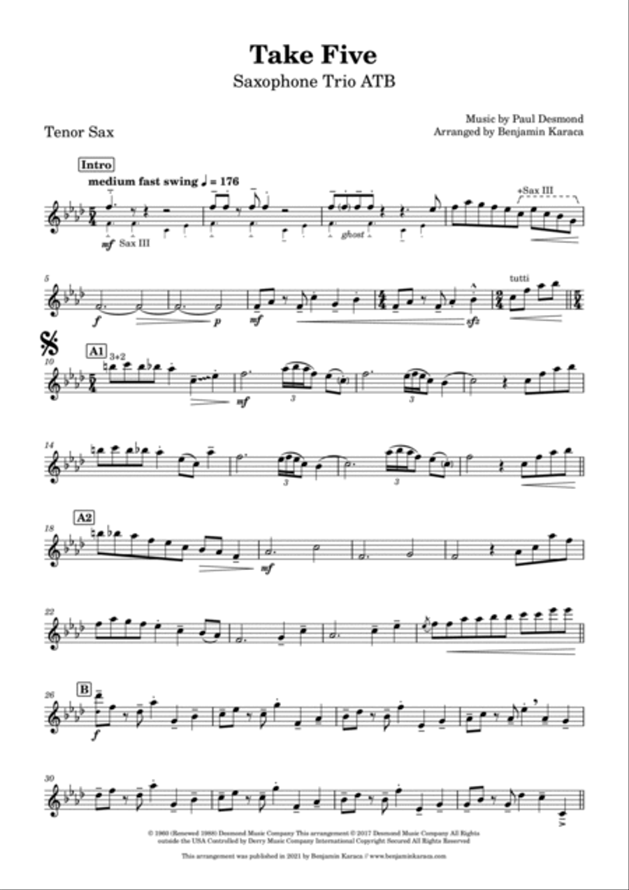 Take Five Woodwind Trio scores gallery preview page 5