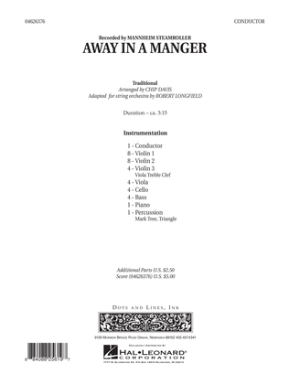 Book cover for Away in a Manger - Full Score