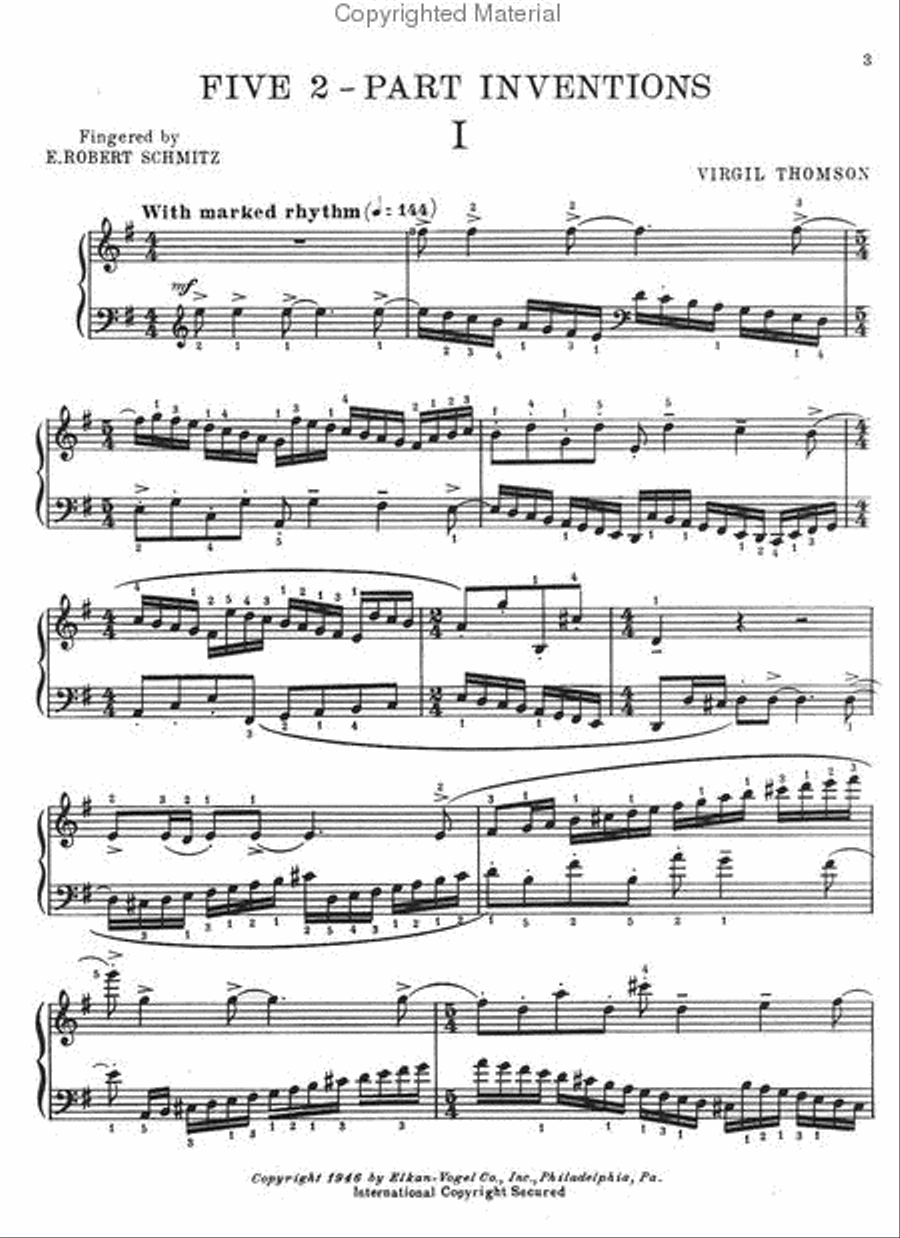 Five Two-Part Inventions Chamber Music scores gallery preview page 2