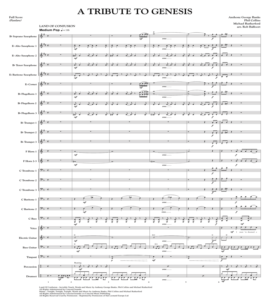 A Tribute To Genesis Fanfare Band scores gallery preview page 2