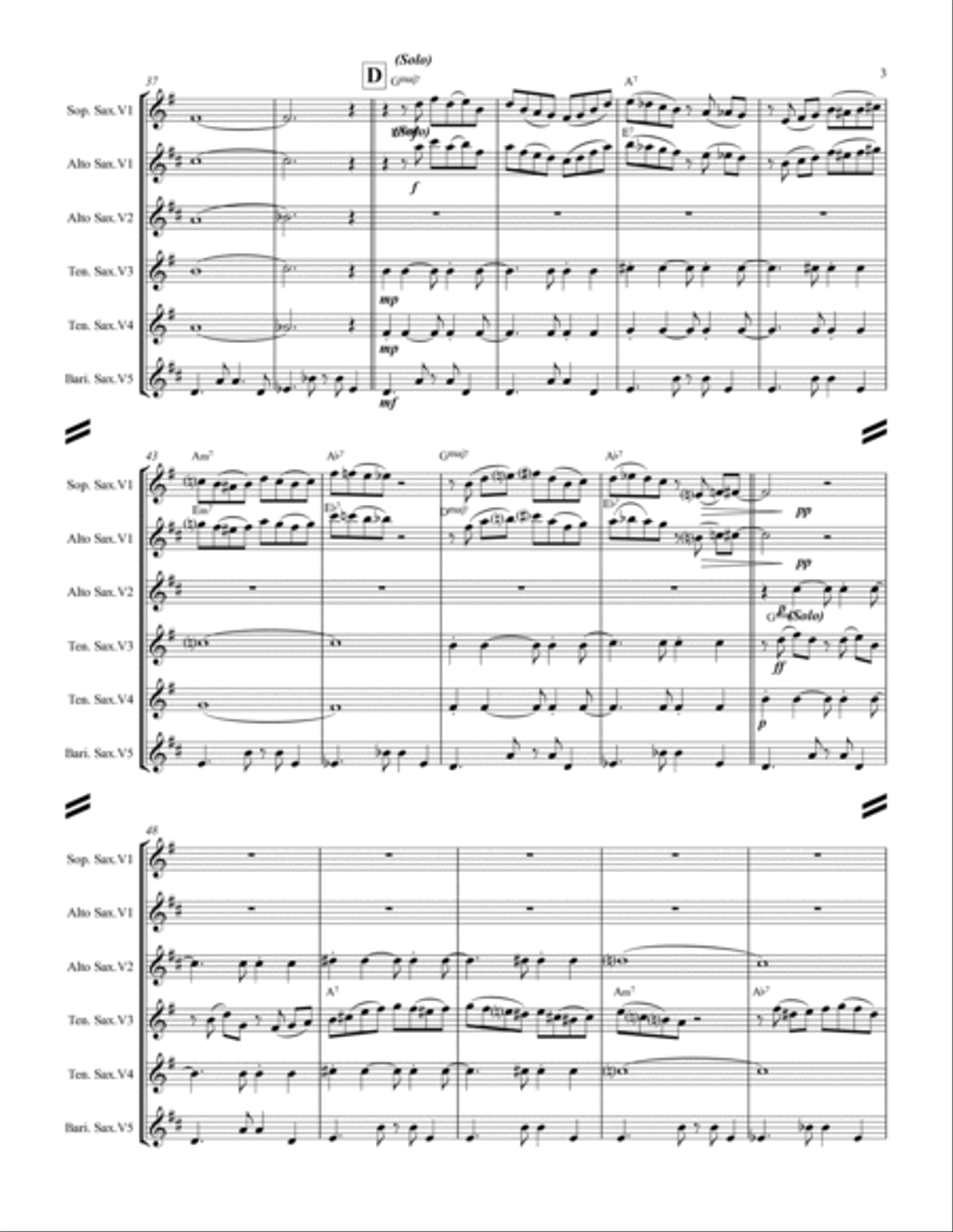 The Girl From Ipanema (Garota De Ipanema) Saxophone Quintet scores gallery preview page 4