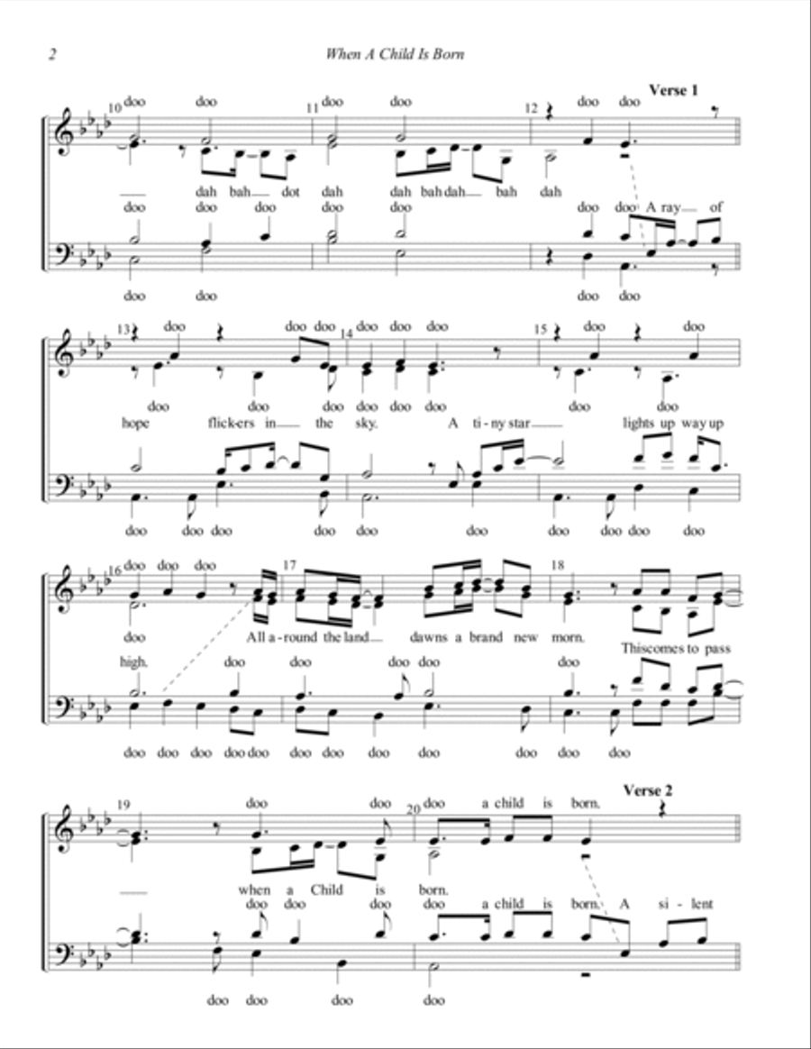 When A Child Is Born When A Child Is Born 4-Part scores gallery preview page 2