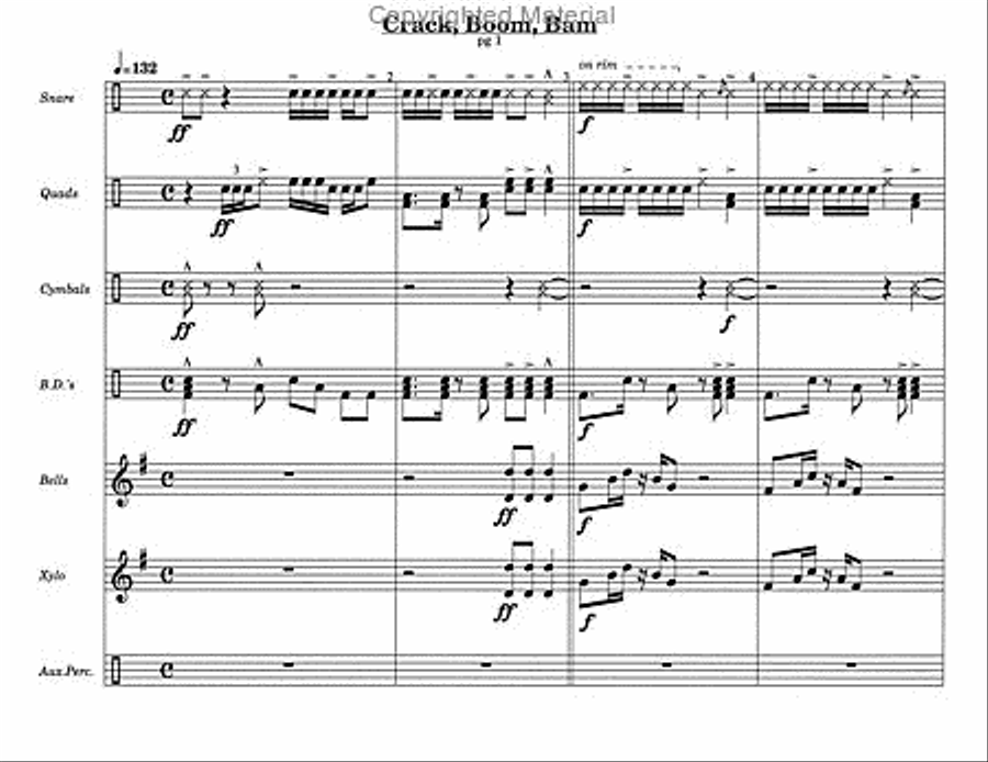 Crack-Boom-Bam! Percussion Ensemble scores gallery preview page 3