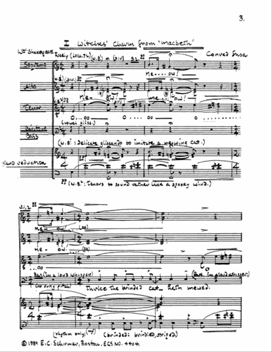 Three Charms from Shakespeare (Complete) 4-Part scores gallery preview page 2