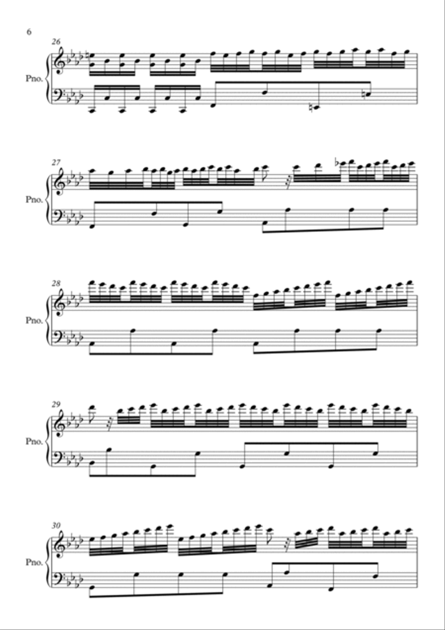 Winter (First Movement) from The Four Seasons by Vivaldi Piano Piano Solo scores gallery preview page 6