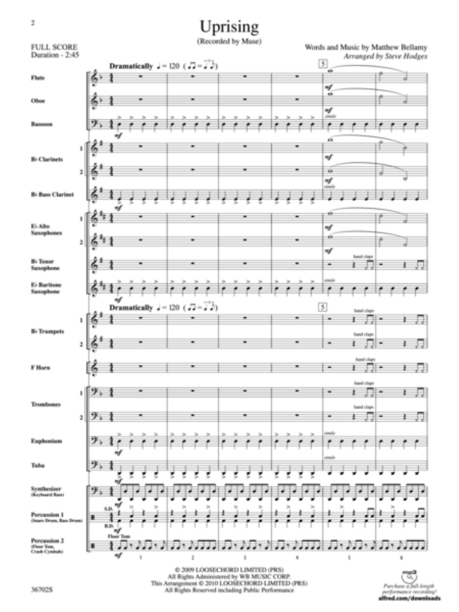Uprising Uprising Concert Band scores gallery preview page 2