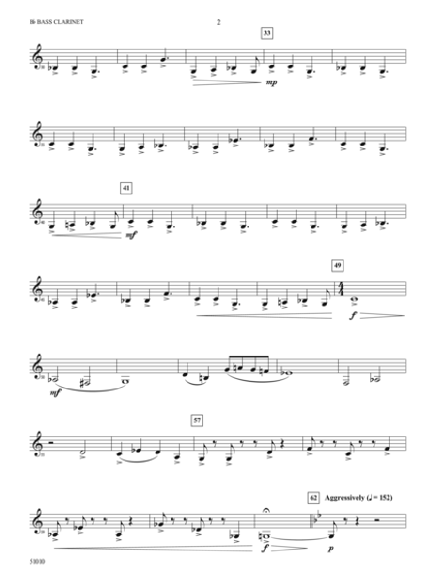 Sentinel: B-flat Bass Clarinet Concert Band scores gallery preview page 2
