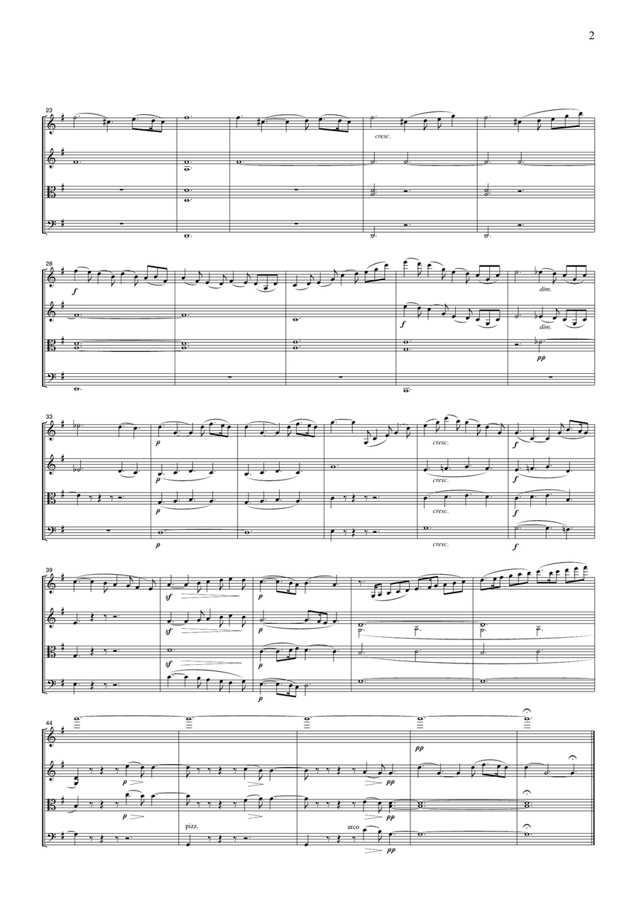 Saint-Saens Prelude from Christmas Oratorio, for string quartet, CH917 String Quartet scores gallery preview page 2