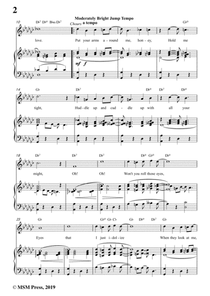 Albert Von Tilzer-Put Your Arms Around Me.Honey,in G flat Major,for Voice&Piano image number null