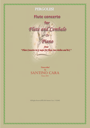 Book cover for Pergolesi - Flute concerto in G for flute and piano
