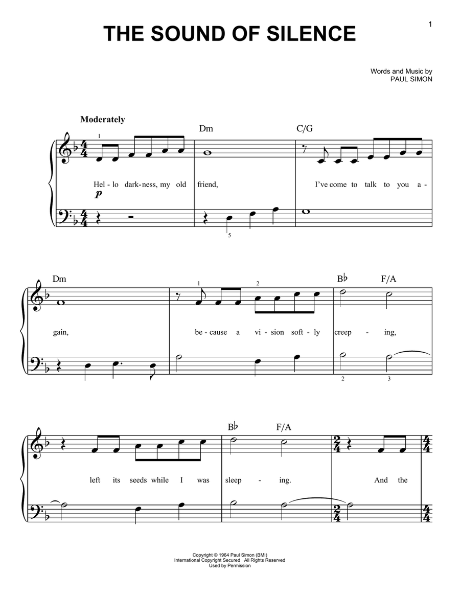 The Sound Of Silence Voice scores gallery preview page 1