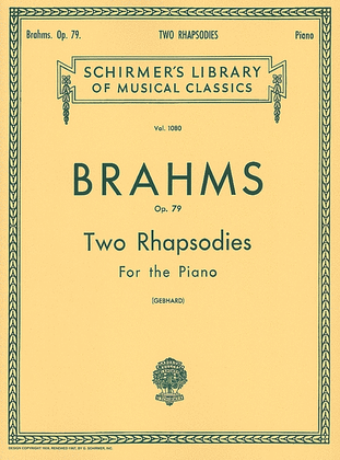 Book cover for 2 Rhapsodies, Op. 79
