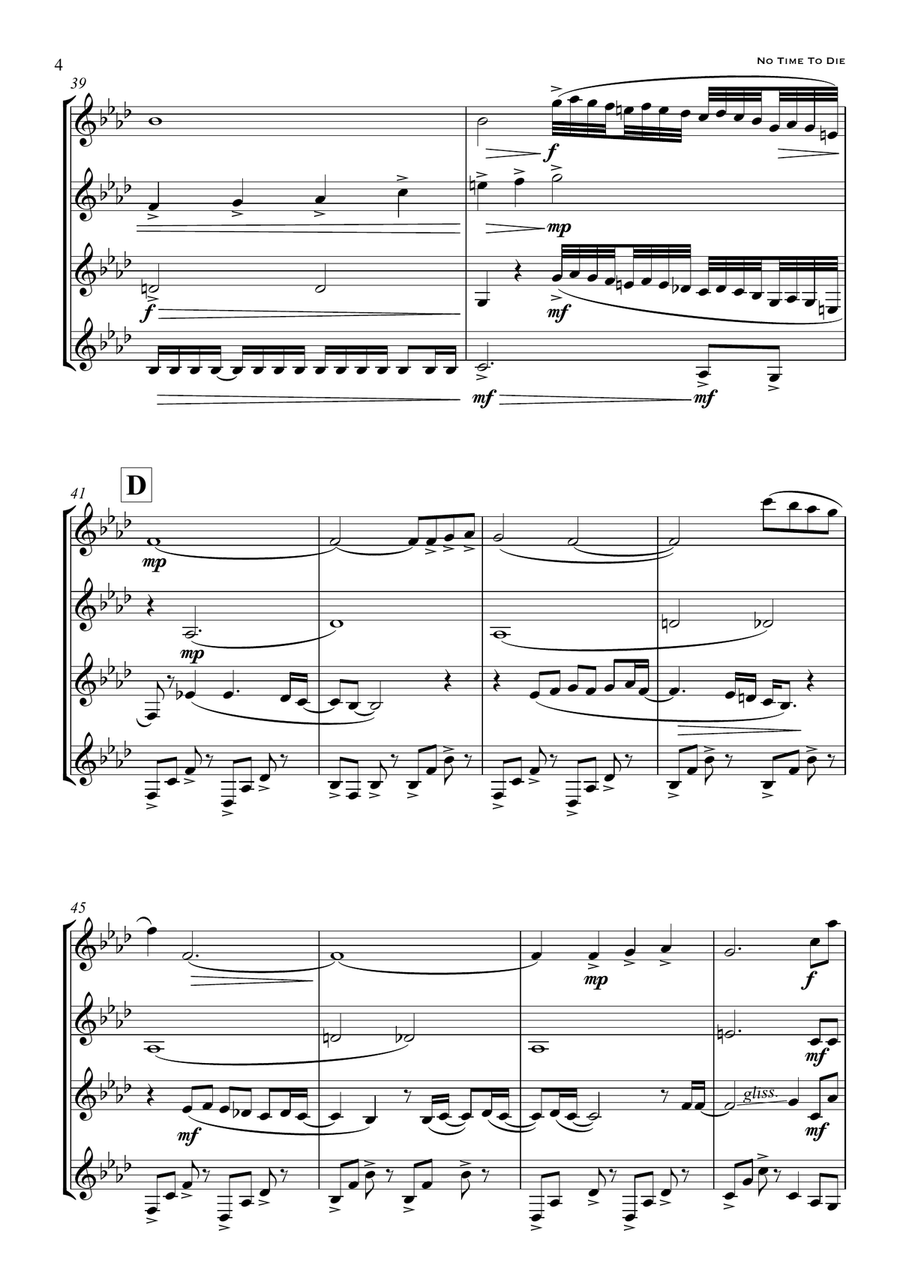 No Time To Die Woodwind Ensemble scores gallery preview page 4