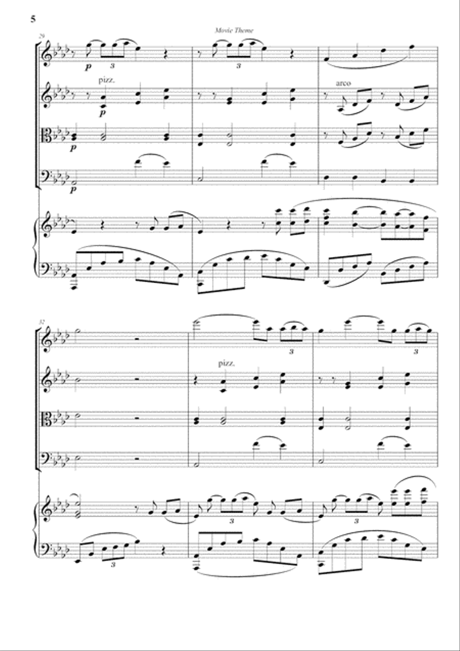 Movie Theme Movie Theme Piano Quartet scores gallery preview page 5