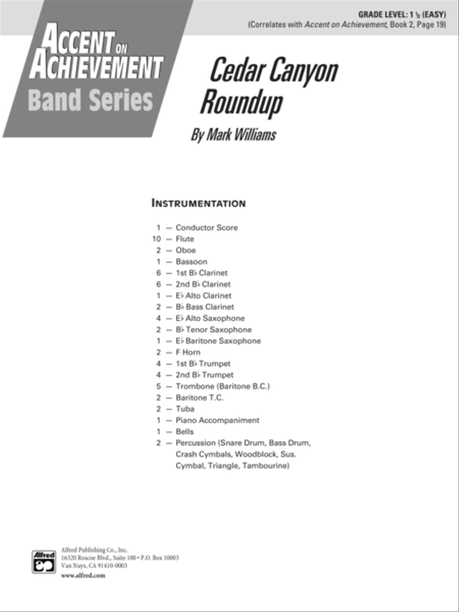 Cedar Canyon Roundup: Score Concert Band scores gallery preview page 1